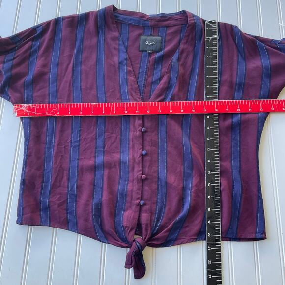 Rails striped size m tie front blouse with gold threading detail - Picture 9 of 10